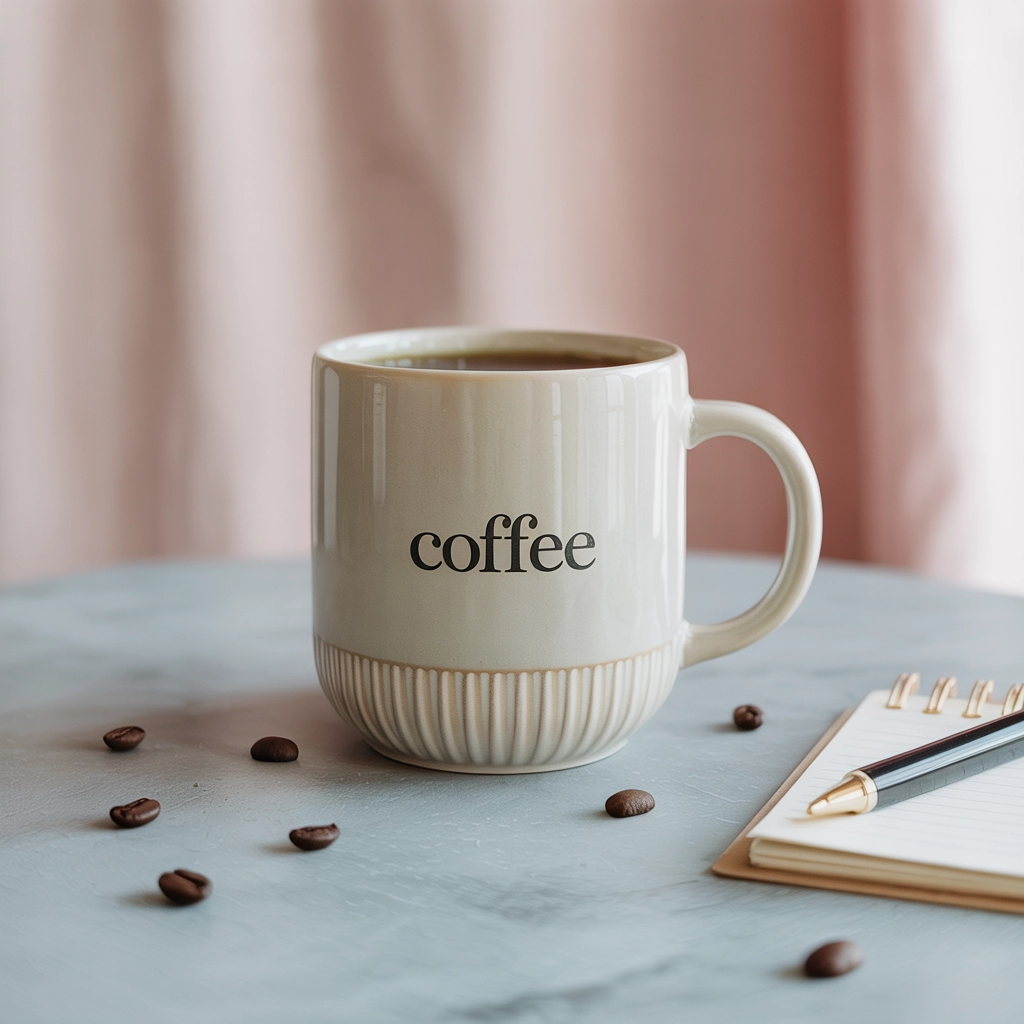 E-commerce mockup of wireless earbuds, modern style