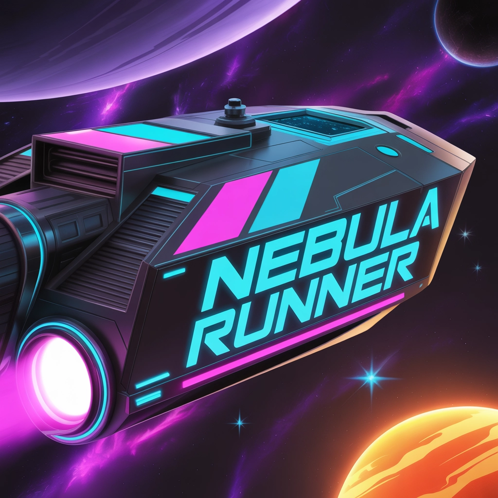 Sci-fi spaceship with neon accents and dynamic design