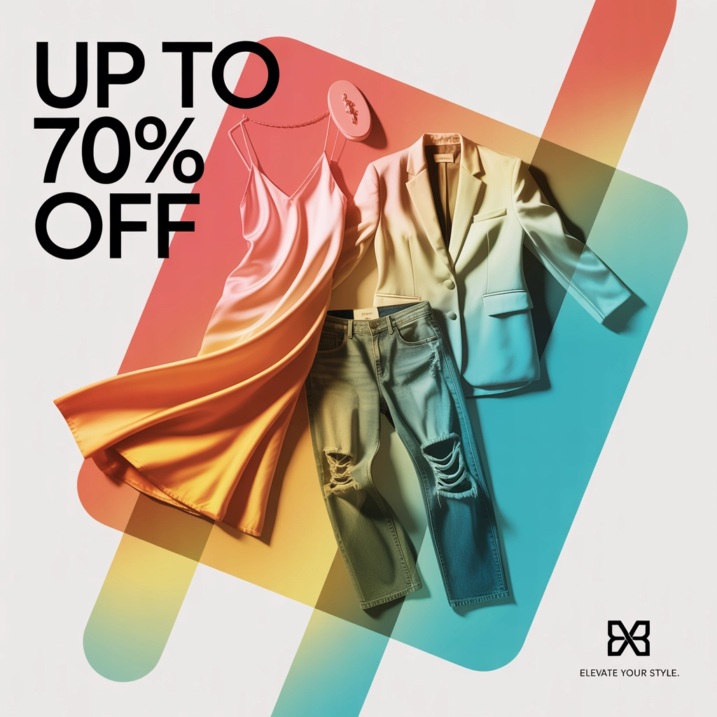 Colorful Instagram ad for fashion sale