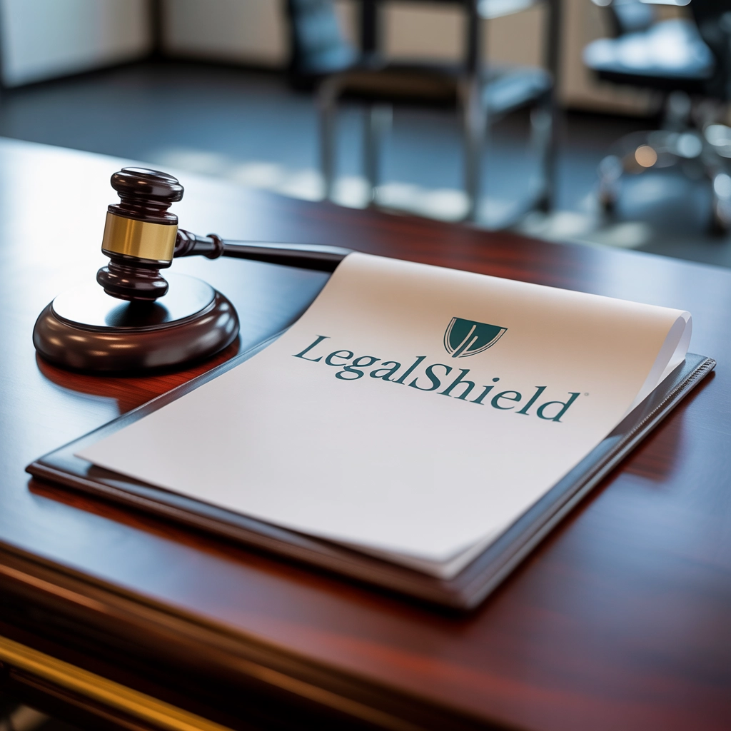 Legal document and gavel with branded color theme, modern legal branding