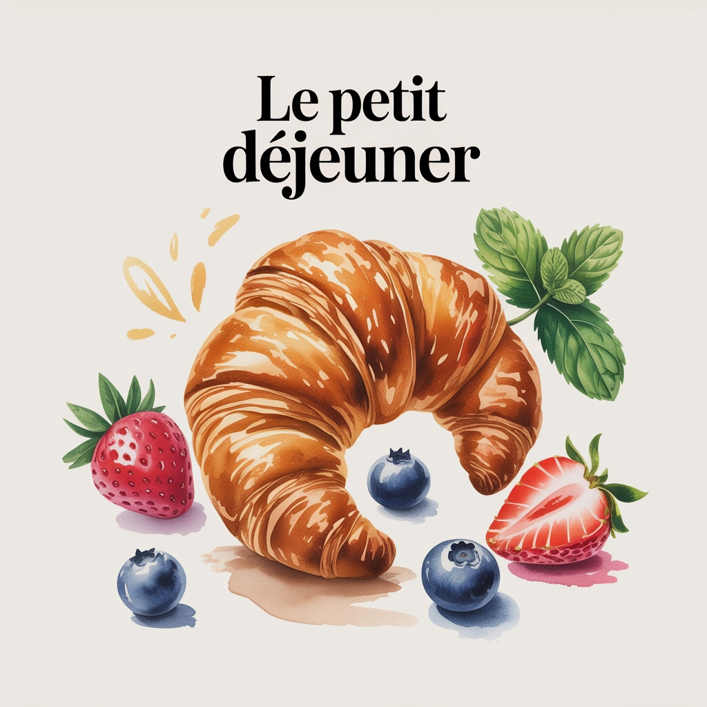 Bistro menu with colorful food illustrations and modern layout