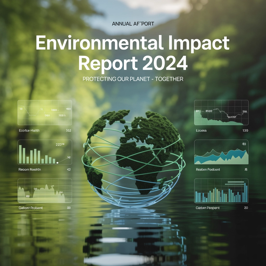 Kaasaegne keskkonnasõbralik äriaruande visuaal rohelise värvipaletiga
