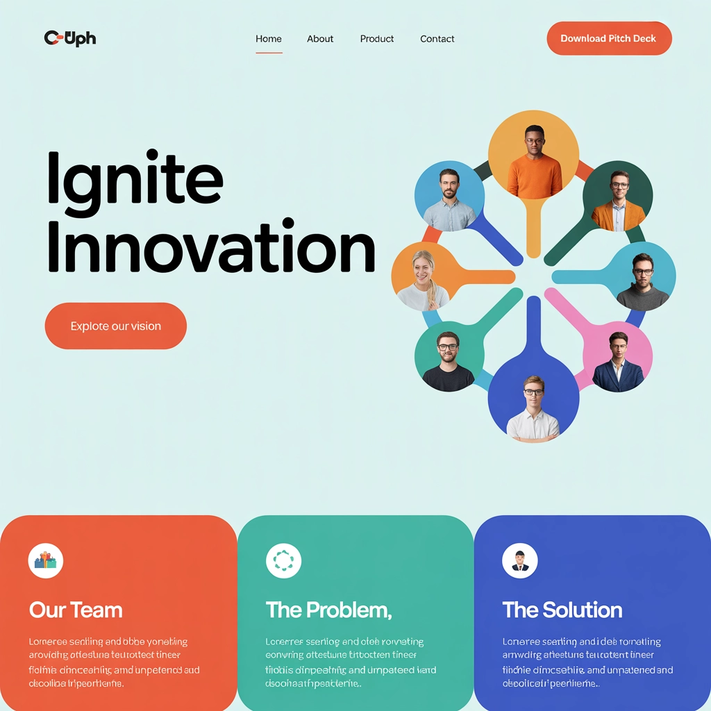 Team brainstorming session with sleek, vibrant digital elements