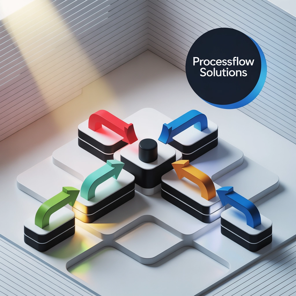 Streamlined workflow with dynamic arrows and modern color palette