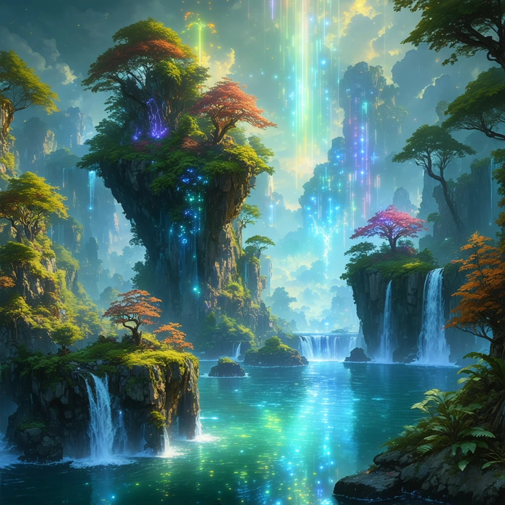 Paysage magique pour un monde d'anime fantastique