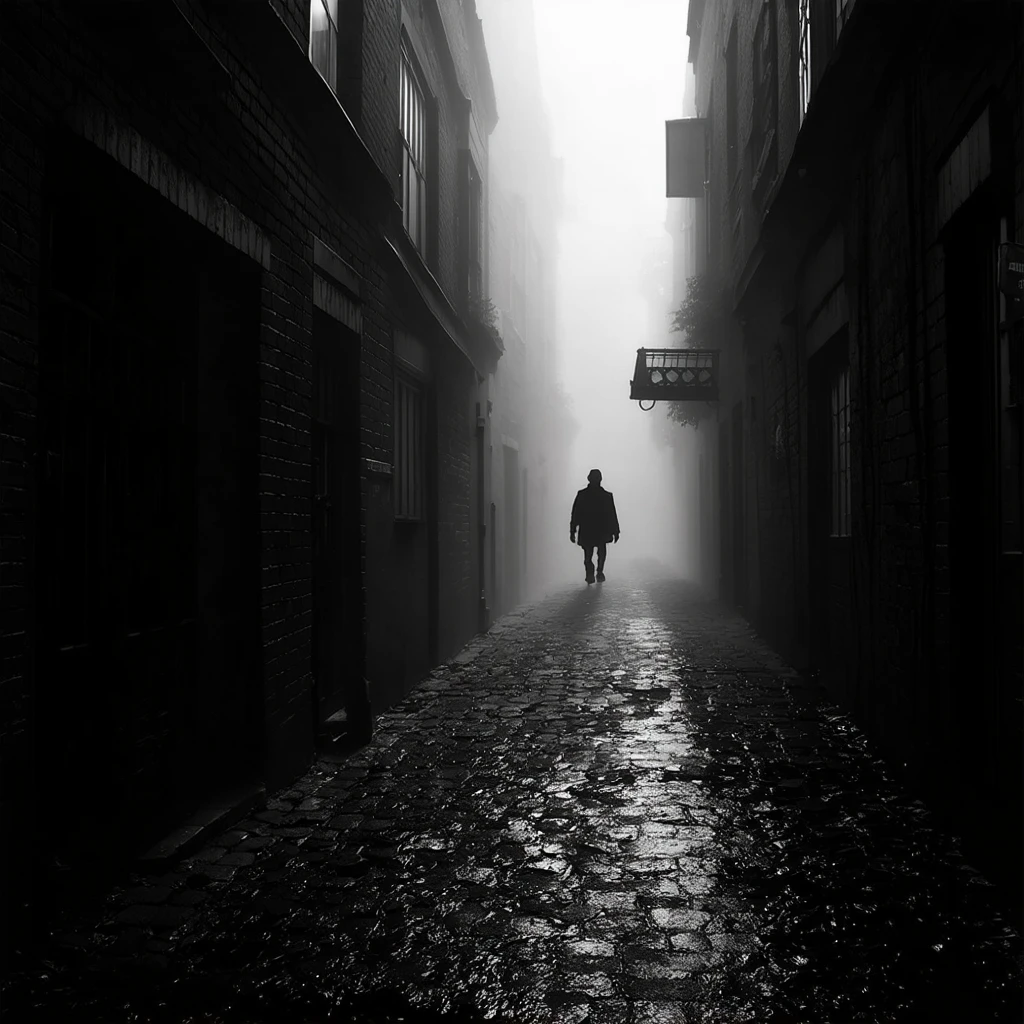 Suspenseful Shadowy Alleyway