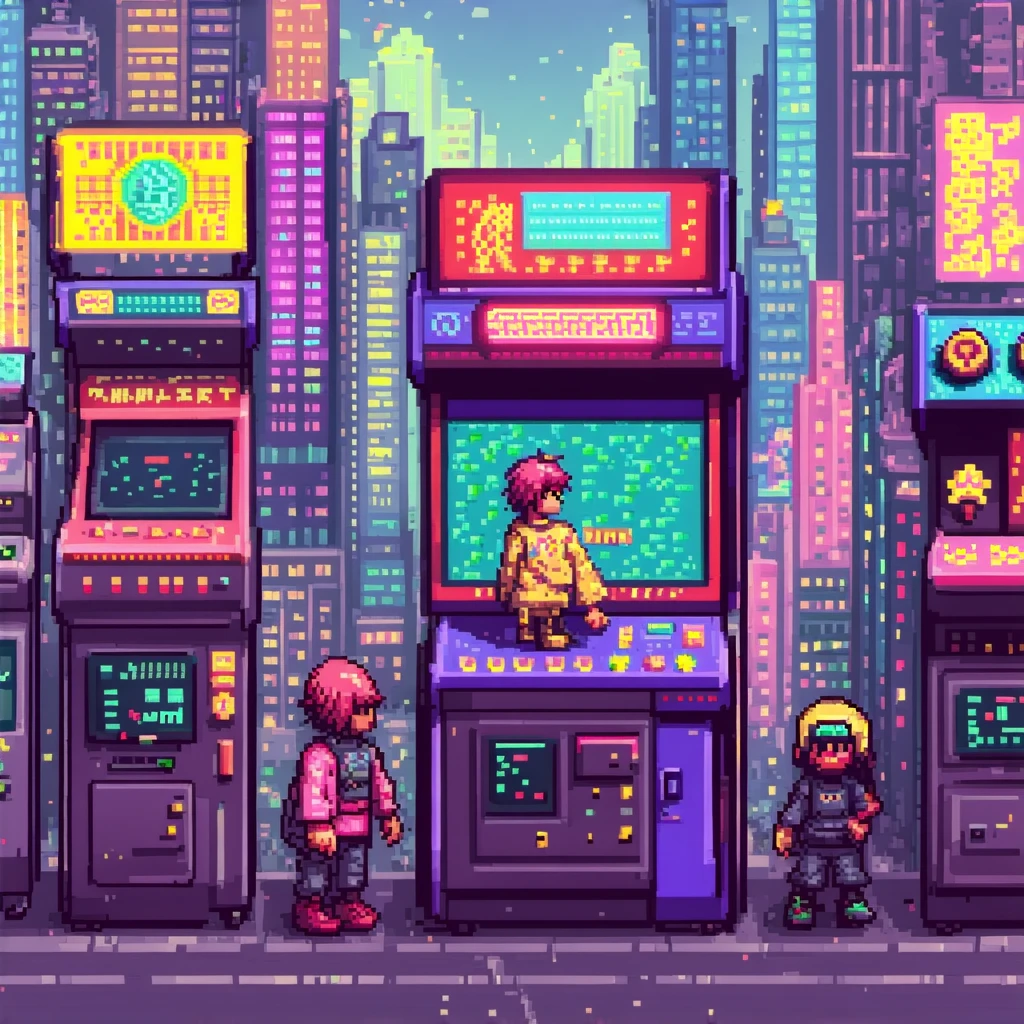 Gaming Promotion Art for Retro-Inspired Video Game