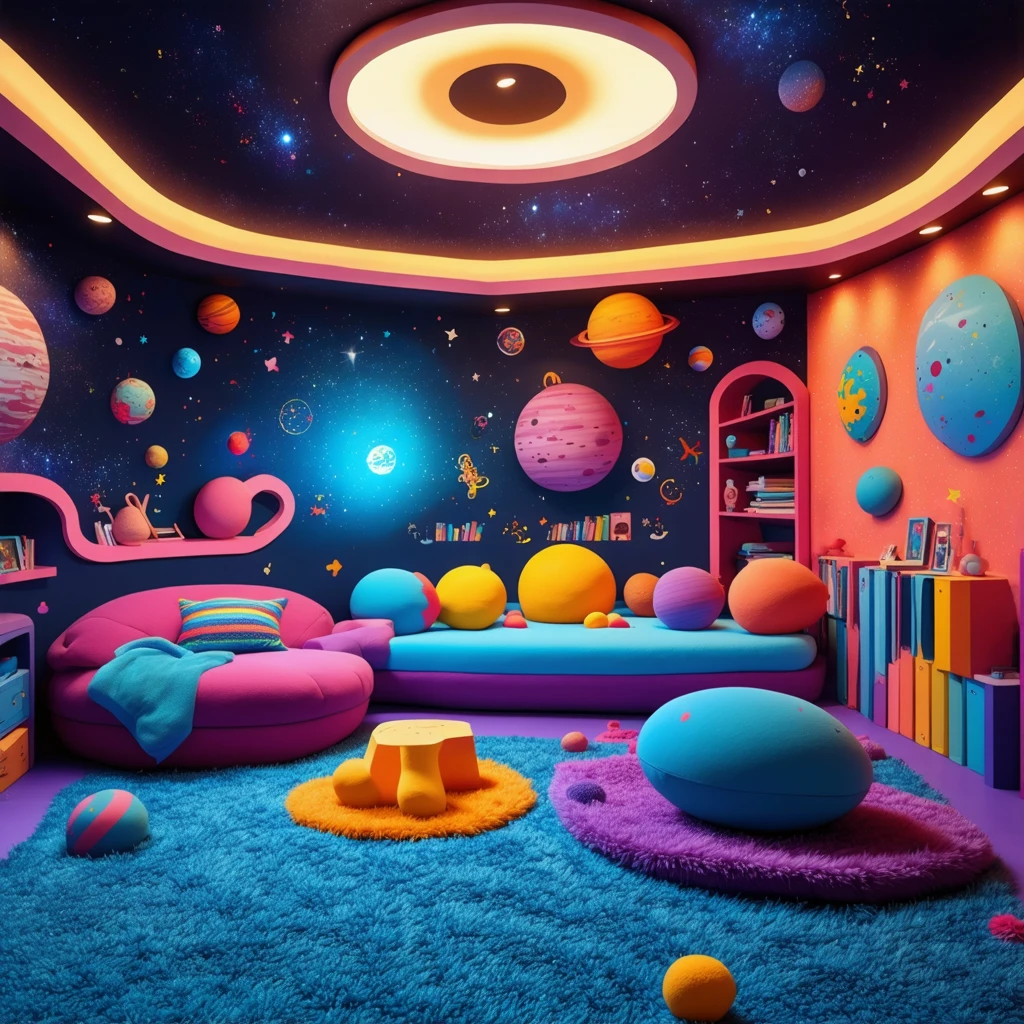 Children’s Space-Themed Playroom