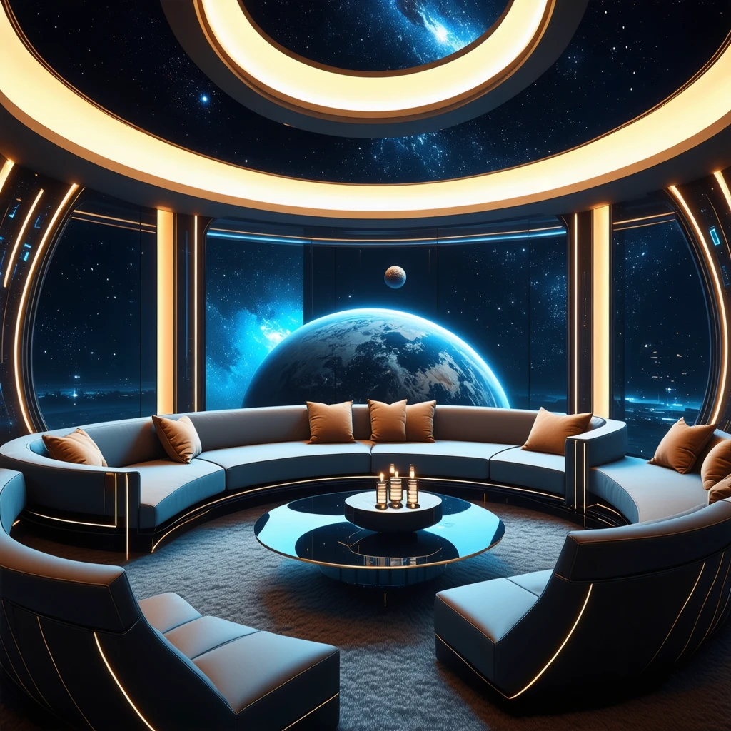 Luxury Space Hotel Lounge