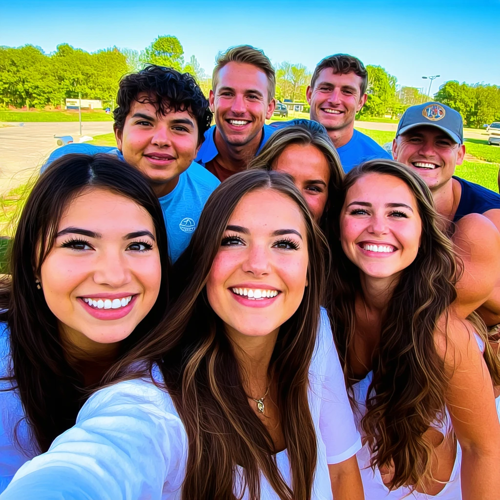 Group Selfie in a Park